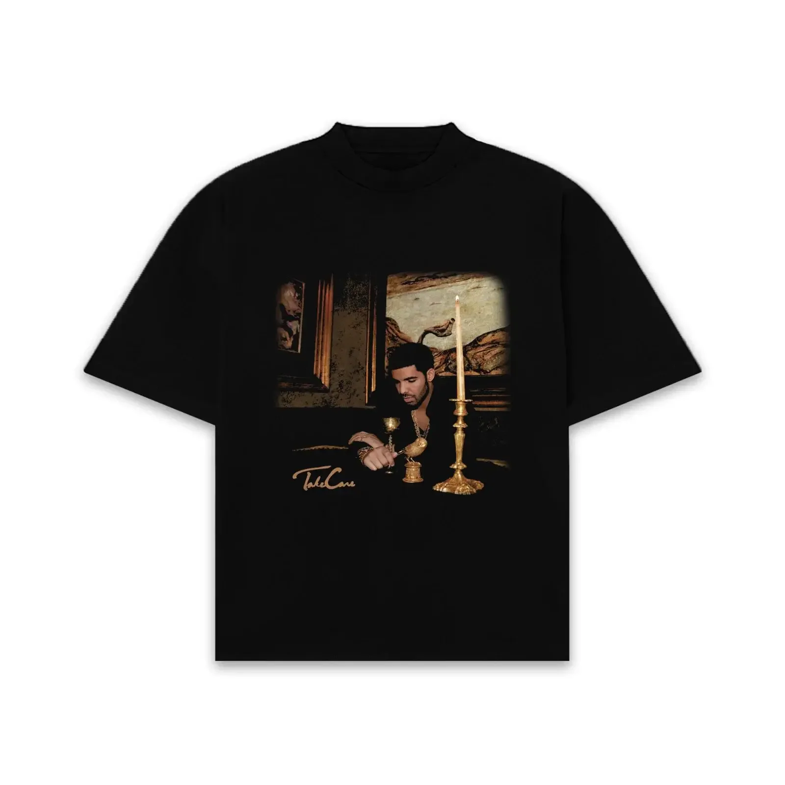 Retro Style Drake Adult T Shirt Fun Vintage Drizzy Merch Top New TAKE CARE vintage Washed Stylish Versatile Stretched graphic