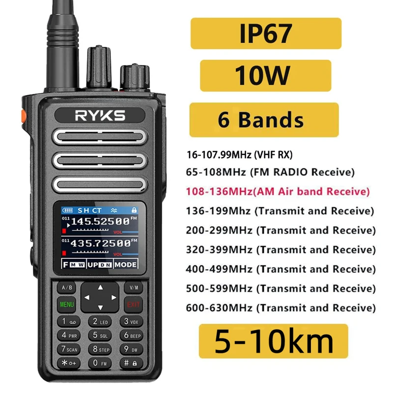 Walkie Talkie Portable Radio full band Am Fm Two Way Radio Commutator Station Amateur Ham Wireless Set Long Range Receiver