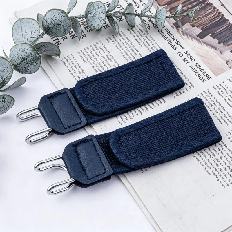 2 pack Unisex Buckleless Belt Adjustable Elastic Waistband Magic Tape Metal Hook Invisible Closure Stretch Work Belt for Pants