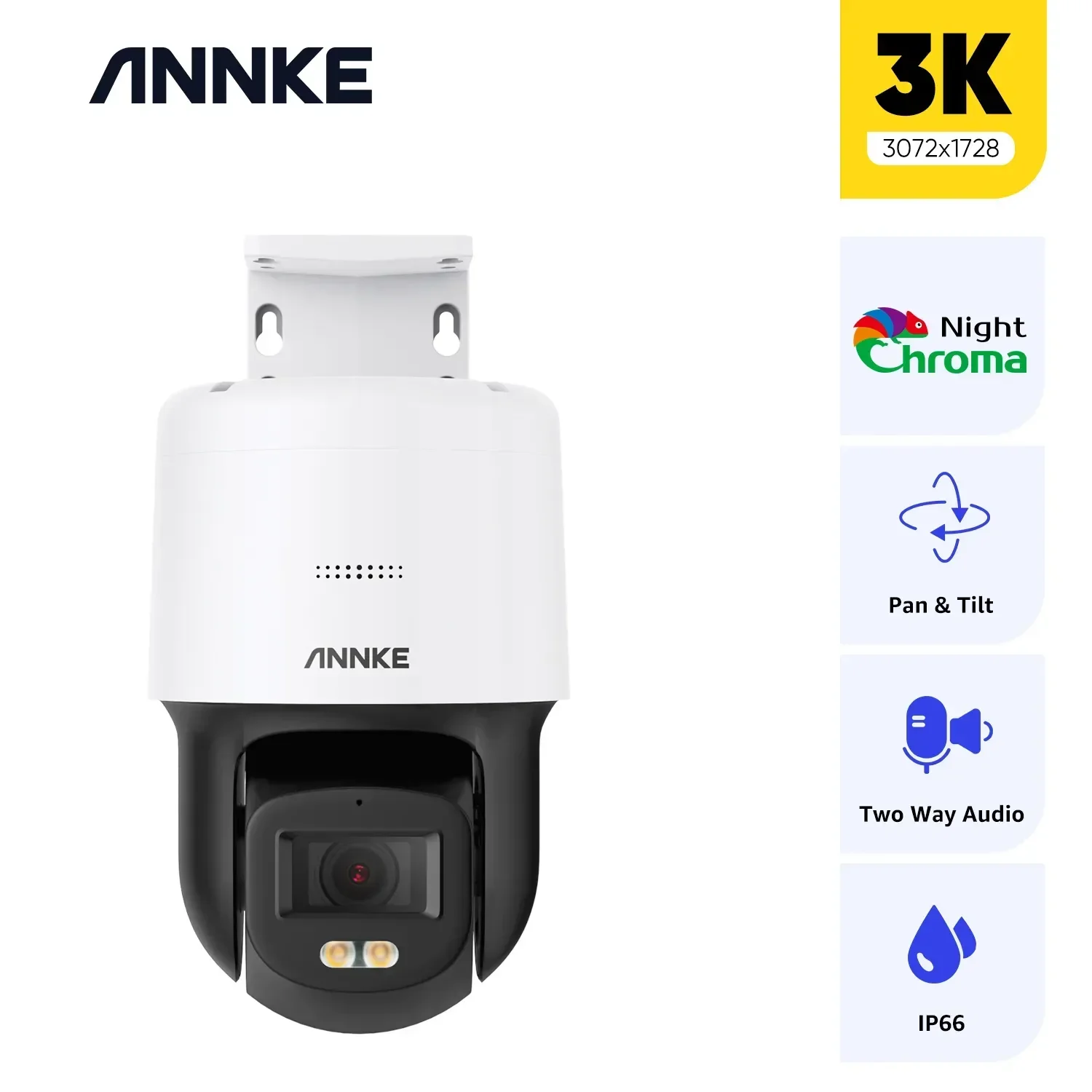 Annke 6MP POE Full Color Camera Outdoor POE Two Way Audio Security Camera Protection 2.8 MM Lens Video Surveillance For NVR Kit