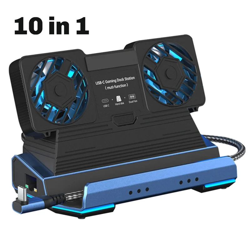 New!!Docking Station Dual Cooling Fan 4K@60Hz PD100W Gigabit Ethernet For Steam Deck OLED & ROG X And Legion Go - Image 3