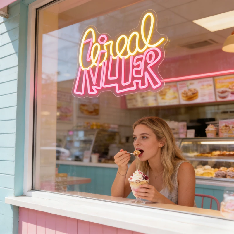Cereal Killer Yellow Pink LED - Commercial Kitchen Ideas review and price