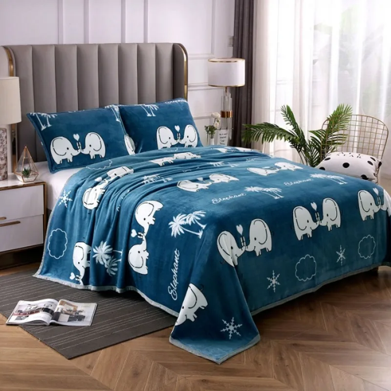 

1pc Thick cloud mink fleece blanket double-sided fleece faley fleece cover blanket bed sheet sofa multifunctional blanket