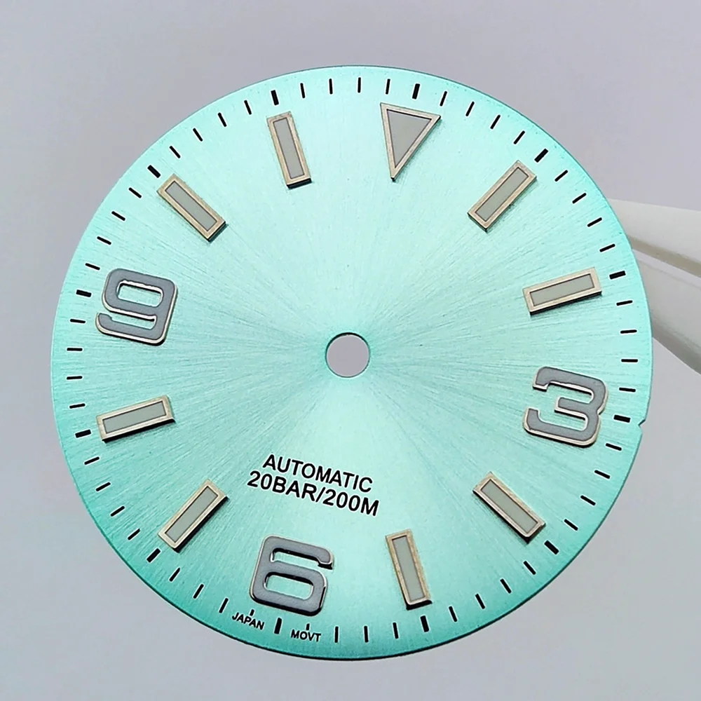 28.5mm 다이얼 NH35 다이얼 그린 루미너스 다이얼 브러시드 다이얼 HN35/NH36 무브먼트 시계 부품 교체 액세서리에 적합