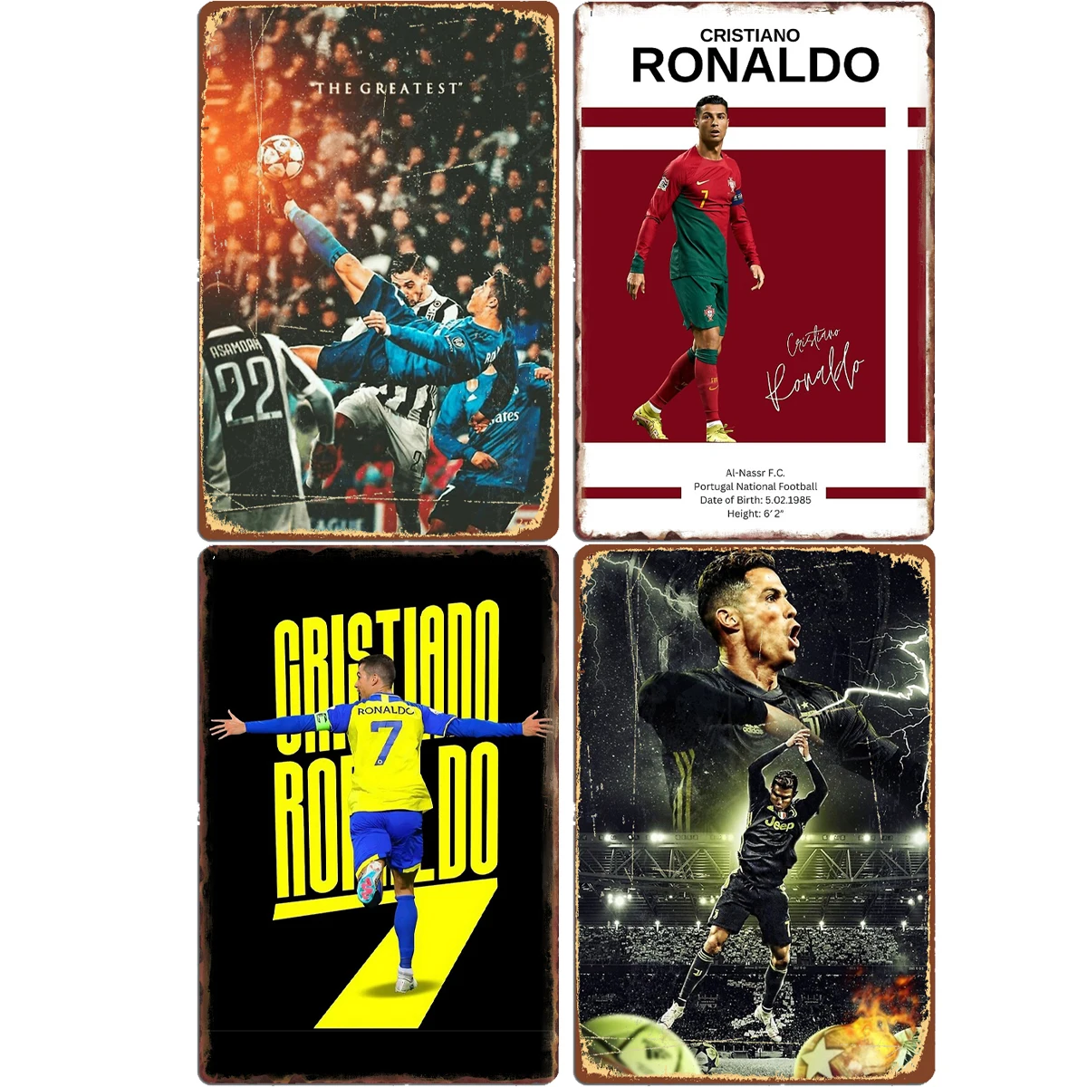 

RONALDO CR7 Portugal Poster Football Player Retro Metal Sign Club Indoor Room Decor Custom Tin Home Wall Decor