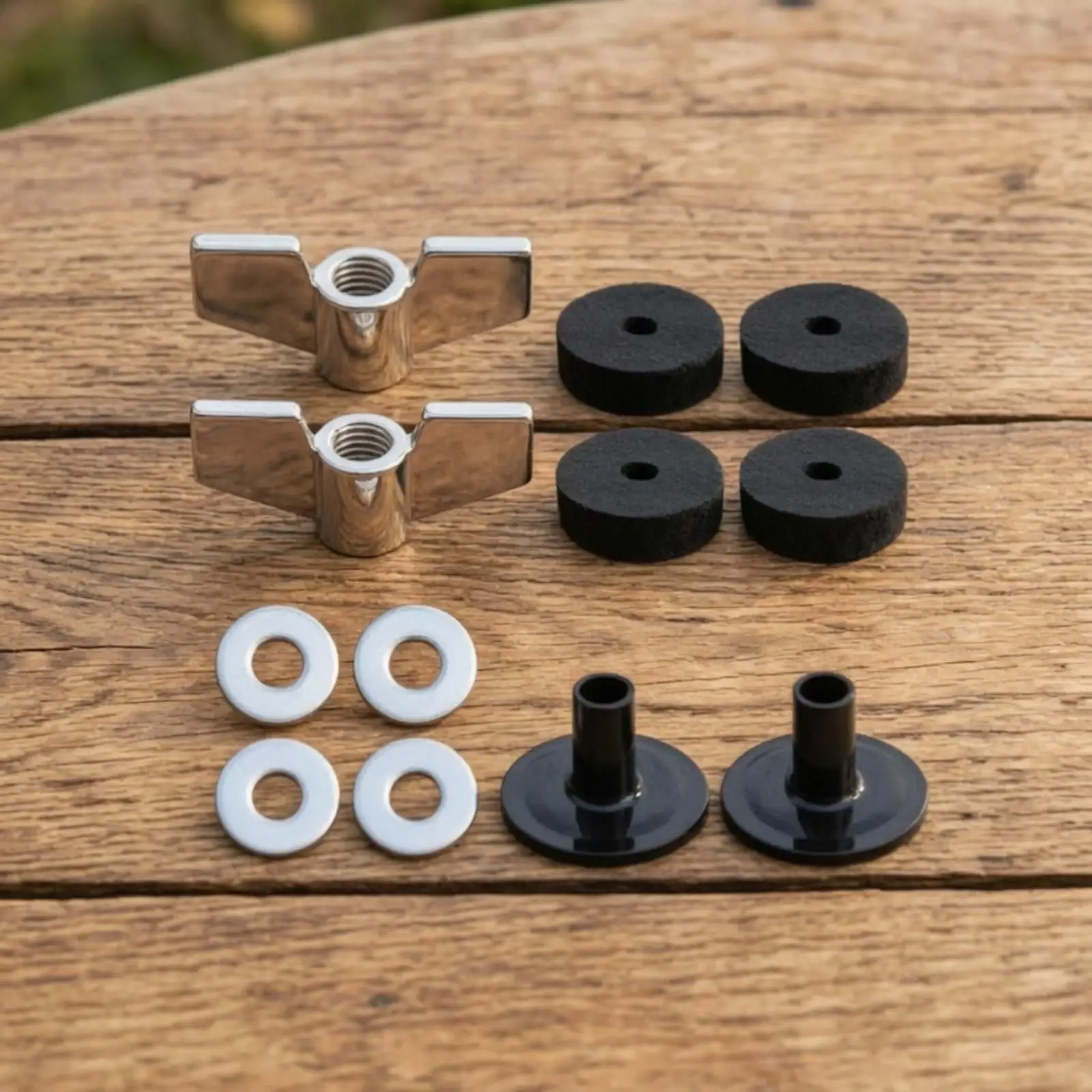 Drum Fastener Hardware Kit with Butterfly Thumb Nuts and Felt Pads for Snare Bass Drum Parts Replacement Accessories