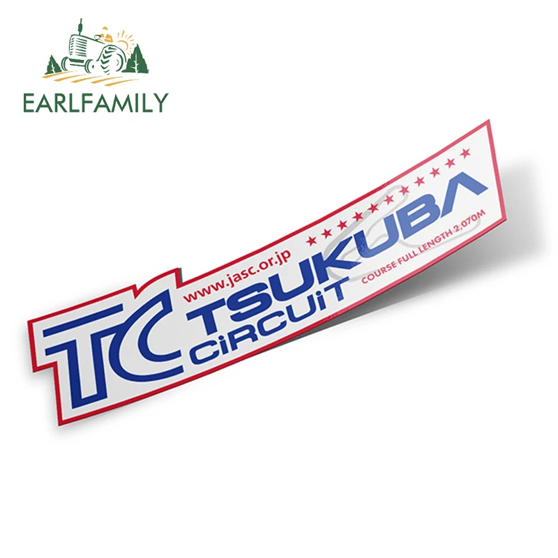 

EARLFAMILY 13cm x 8.4cm for TSUKUBA CIRCUIT Car Bumper Window Stickers Graffiti Sticker DIY Anime Simulation Fun Vehicle Decal