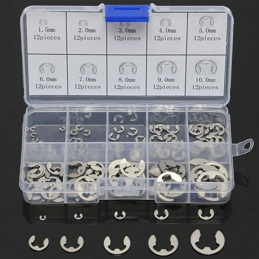 120pieces Multiple Sizes For Convenient Storage Steel Circlips Kit For Easy Organization Wide