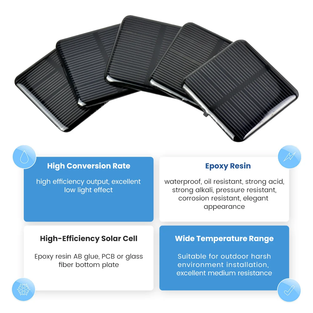 Diy Solar Panels 2V 160mA 50*50mm Monocrystalline Silicon Mini Solar Cells Generation For Battery Phone Chargers Camp Lawn Lamp