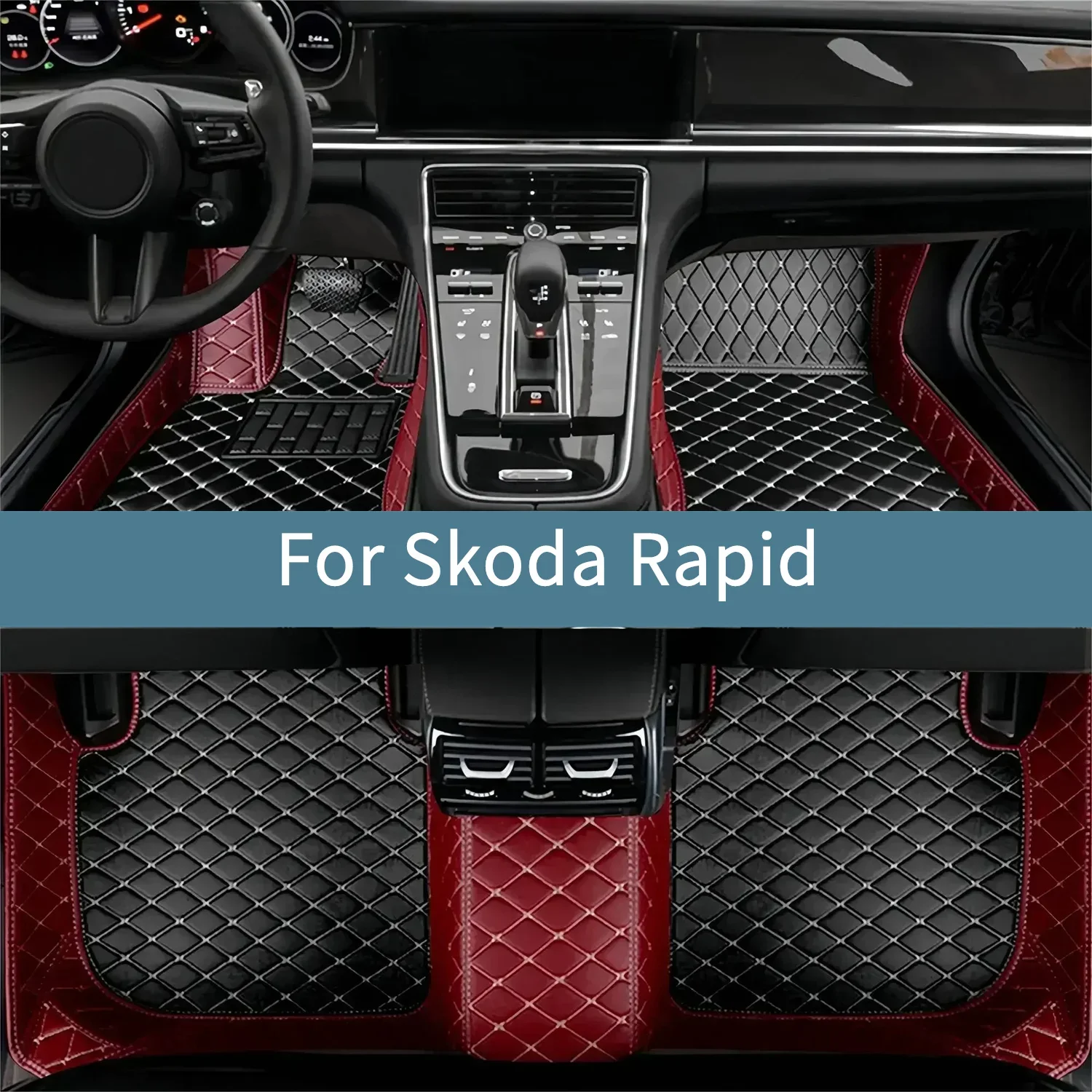 Car Floor Mats For Skoda Rapid 2015 2016 2017 2018 2019 2020 Waterproof   Floor Mats for Cars Accessories
