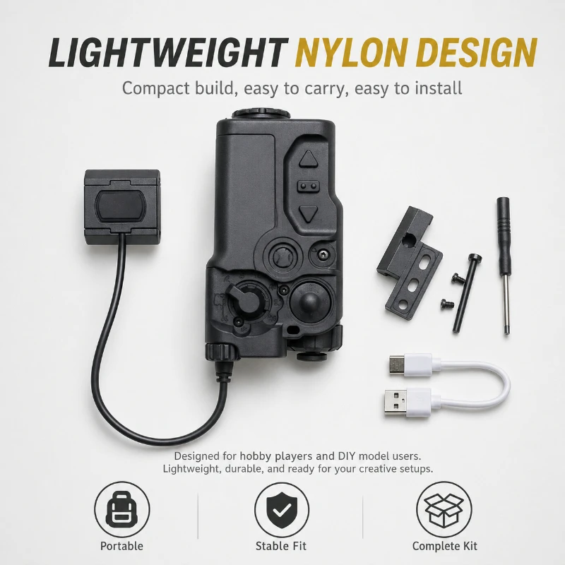 Nylon Shell Box Adjustable Alignment Accessory Assembly With Mounting Base Pressure Switch & Type‑C Charging Accessories