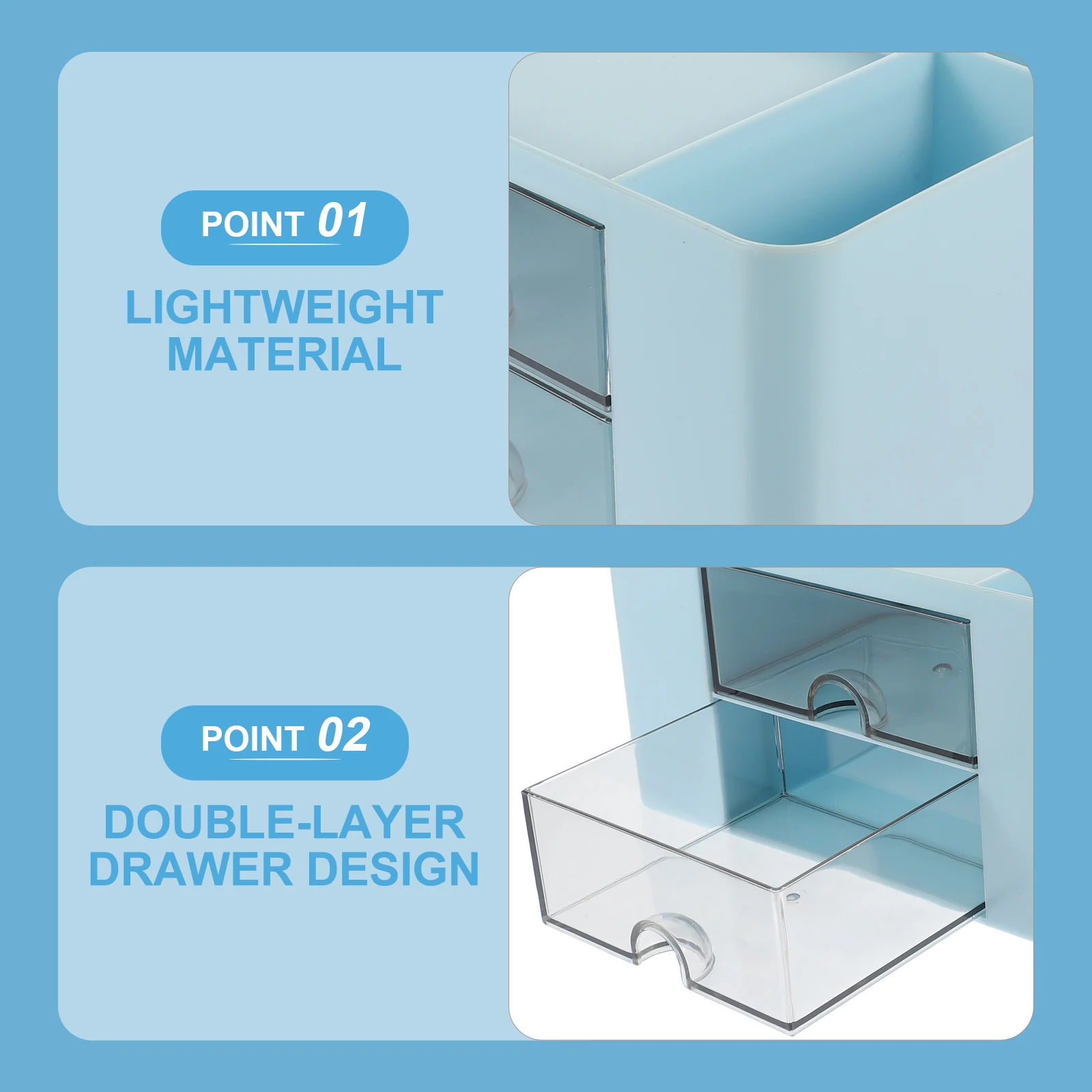 

Drawer Style Stationery Multi-Layer Hips Plastic Storage Box For Office Desk Desktop Organizer Shelf Tabletop Storage Bin