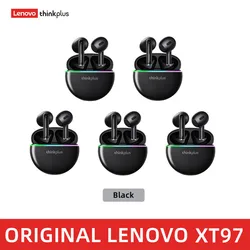 1/2/5pcs Lenovo XT97 TWS Earphones Wireless Bluetooth 5.2 Sport Noise Reduction Headphones Touch Control Colorful Light Earbuds