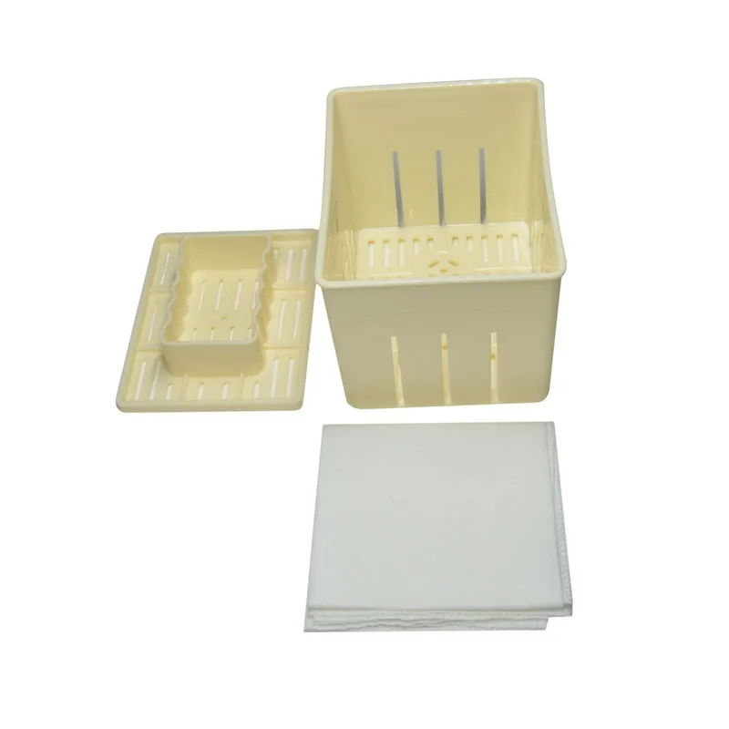 DIY Plastic Tofu Press Mould Homemade Tofu Mold Soybean Curd Tofu Making Mold With Cheese Cloth Kitchen Cooking Tool Set