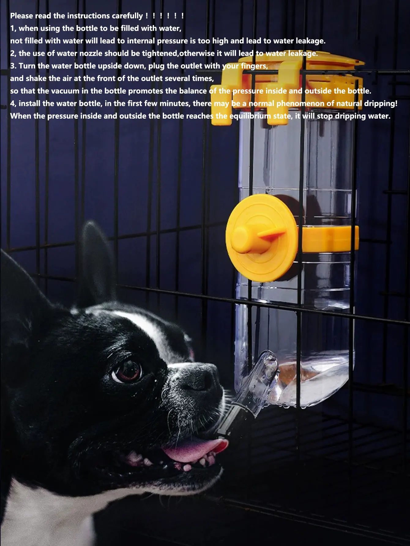 1pc Dog cage Hanging Pet Water Drinker Dog Water Drinker Pet Water Bottle Supplies