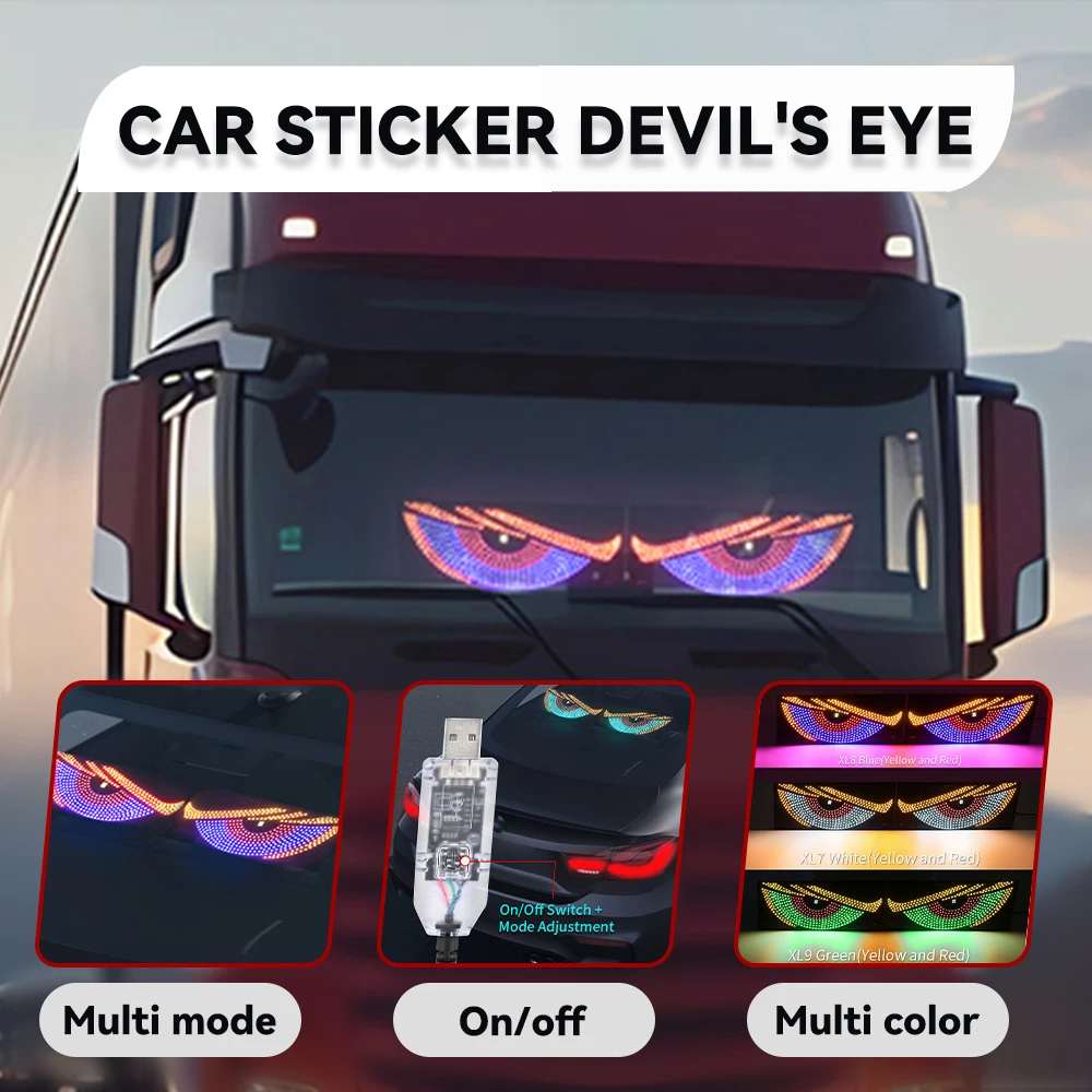 

Cars Windshield LED Devil Eyes Light Animated Demon Light for Cars Lamp Screen for Car SUV
