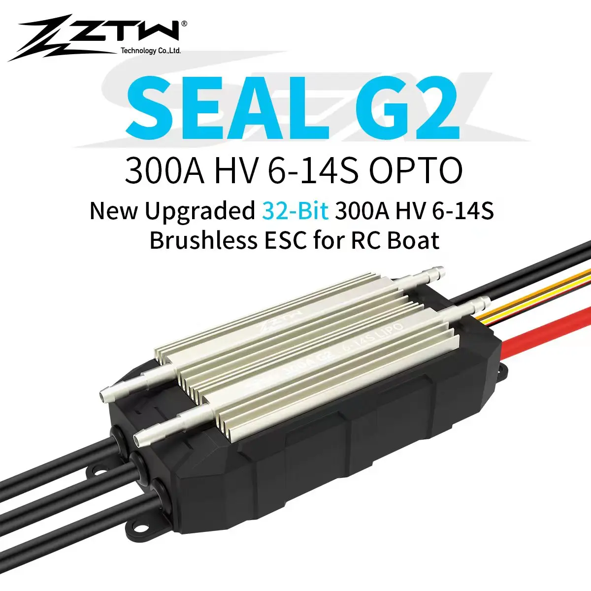 ZTW 32-Bit Seal G2 300A HV 6-14S Brushless ESC raffreddamento ad acqua regolatore di velocità a due vie per RC Boat Surfboard Underwater Thruster