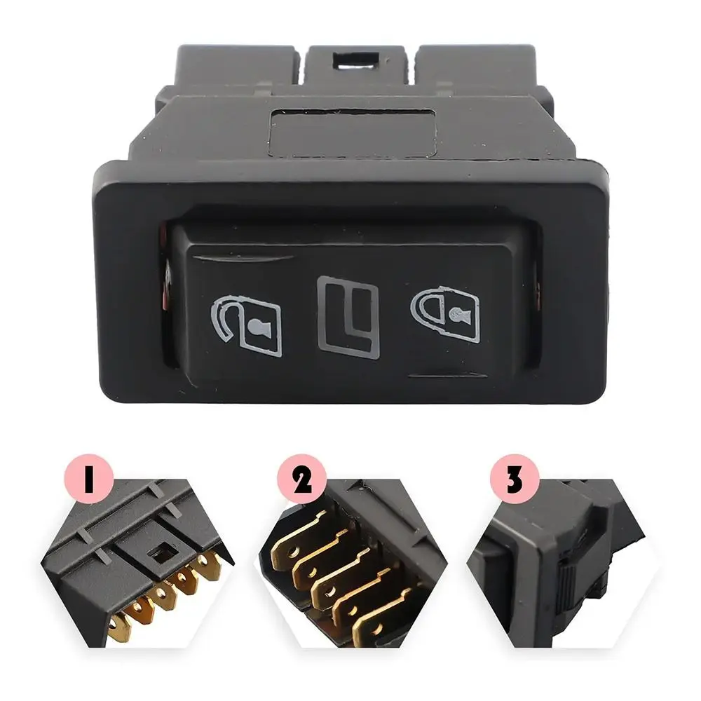3 in 1 12V20A Car Door Power Switch OEM Replacement Universal Door Glass Control 5 Pins Lock Control Switch Car Interior