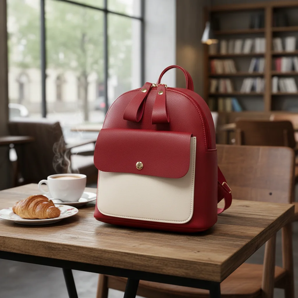 Versatile Mini Small Backpack PU Leather Adjustable School Bag Zipper Closure Phone Bag Gifts