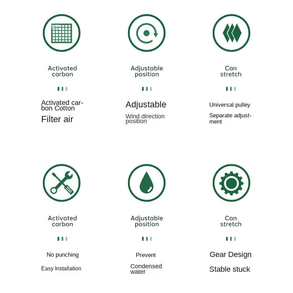 White High Quality Wind Deflector COTTON FILTER No Punching Cotton Filter 8 Leaf Adjustable Basic No Filter Home