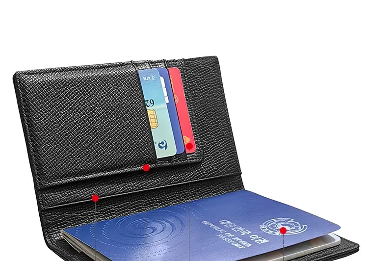 الراقية الأعمال Sel حامل بطاقة رجل الجلود الاصطناعية جواز سفر الائتمان حامل بطاقة محفظة صغيرة حقيبة سليم حافظة بطاقات محفظة Bla