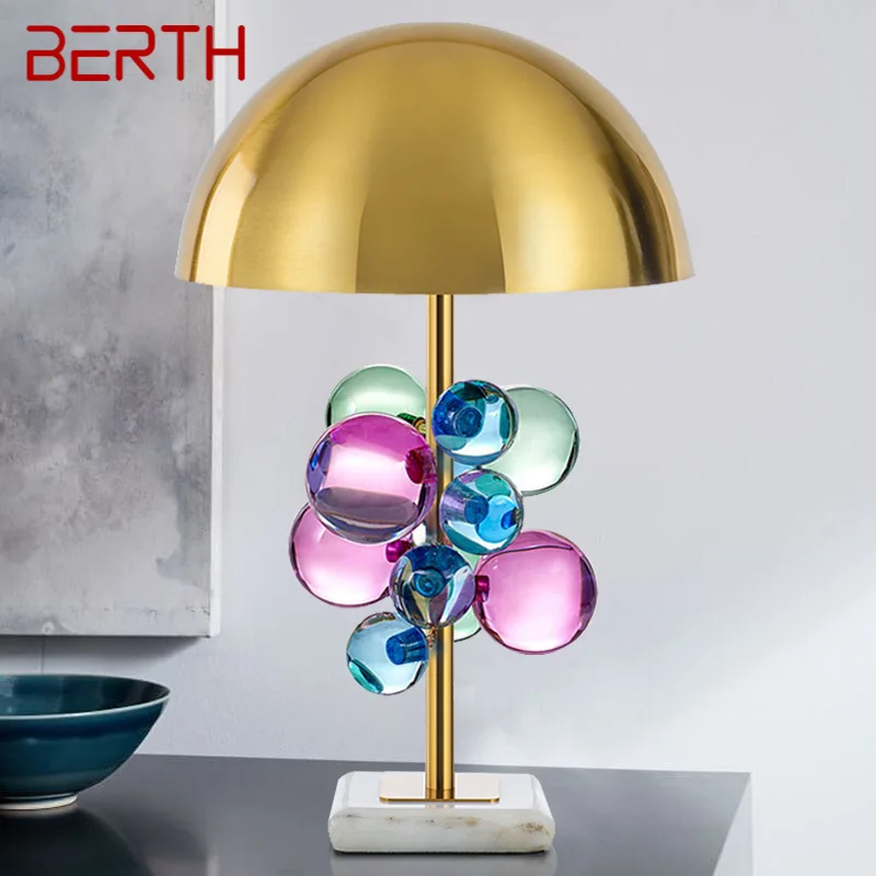 BERTH Modern Table Lamp LED Creative Colored Decor CrystalDesk Light for Home Living Room Bedroom Bedside