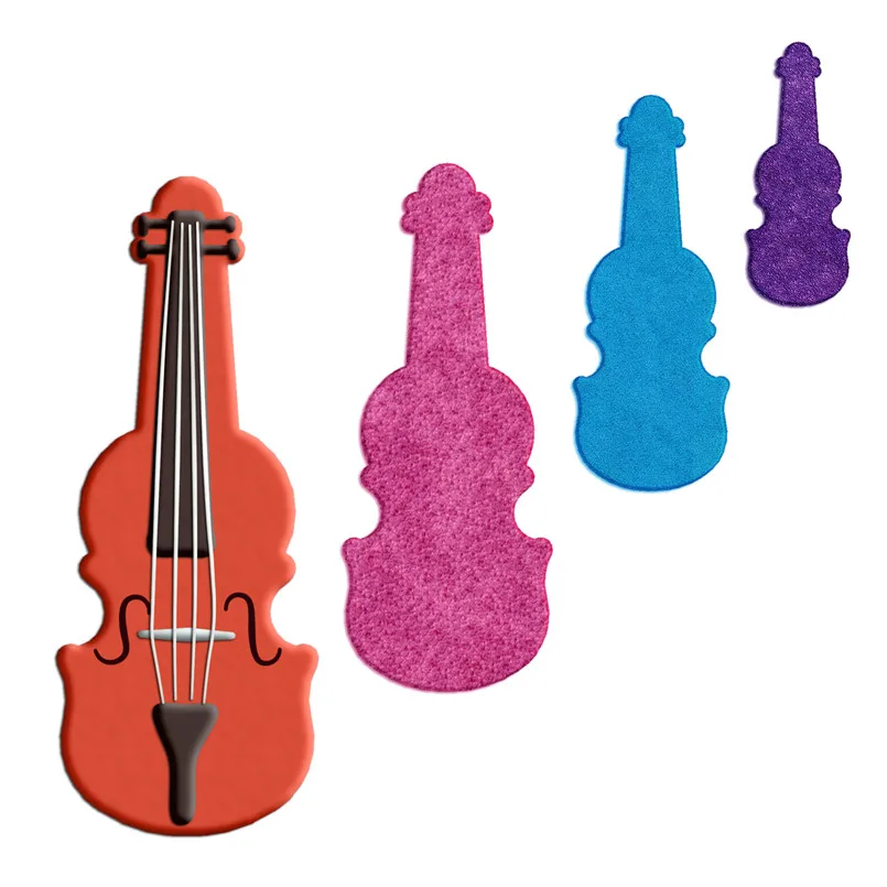 Four Specification Cartoon Symphony Musical Instruments Violin,Plastic Mold,Cake Fondant Tools,Cookie and Sushi Fruits Cutters