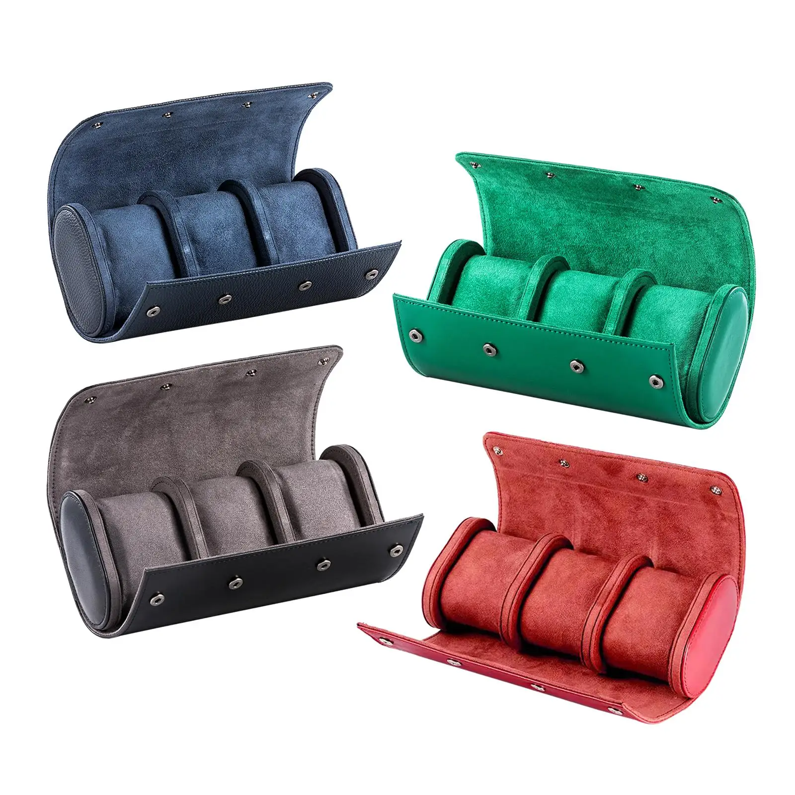 3 Slots Portable Watch Box Chic Vintage PU Leather Watches Roll Travel Case Wristwatch Pouch Organizer Jewelry Boxes Best Gift