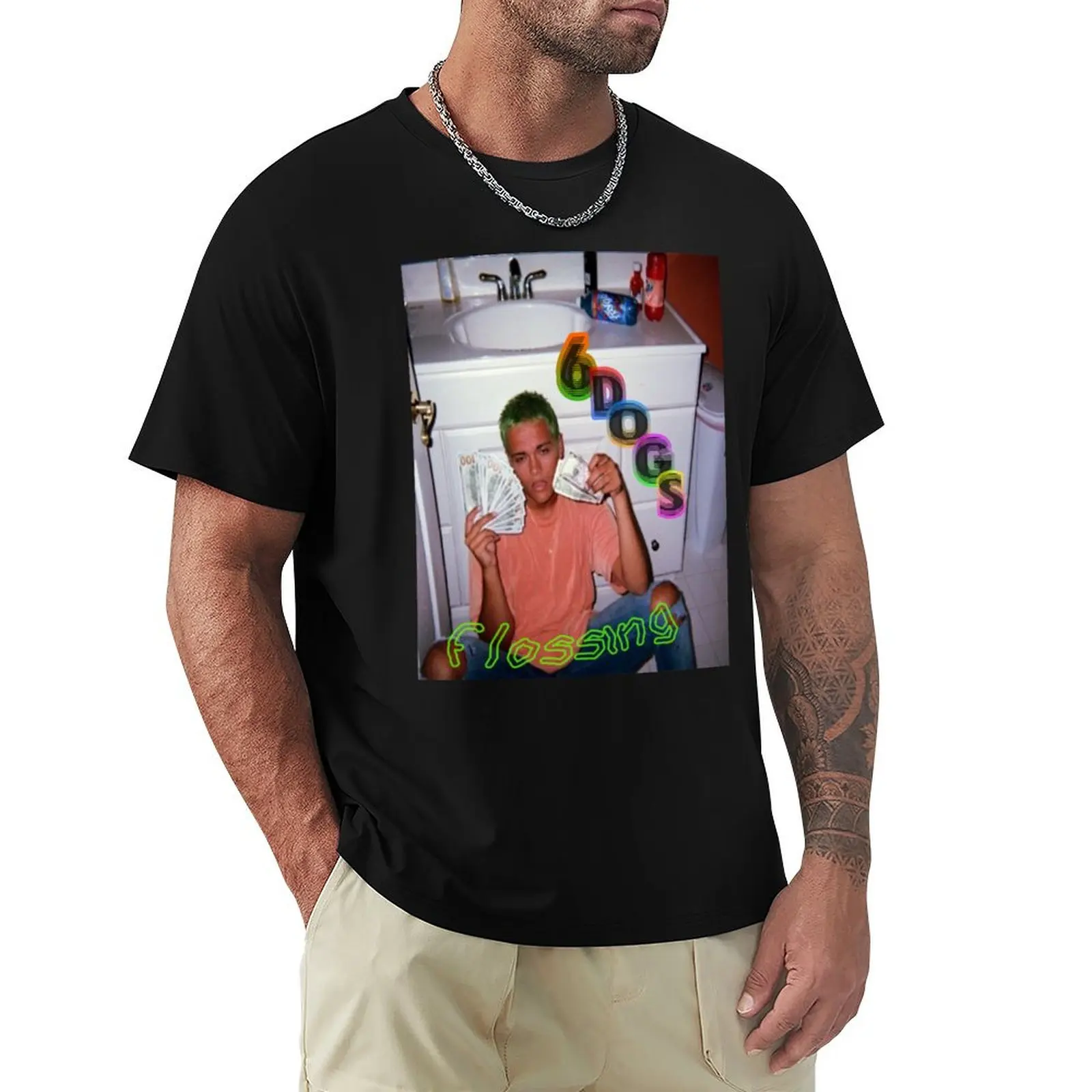 Flossing 6dogs Classic T-Shirt cotton t shirts man 100% T-Shirt