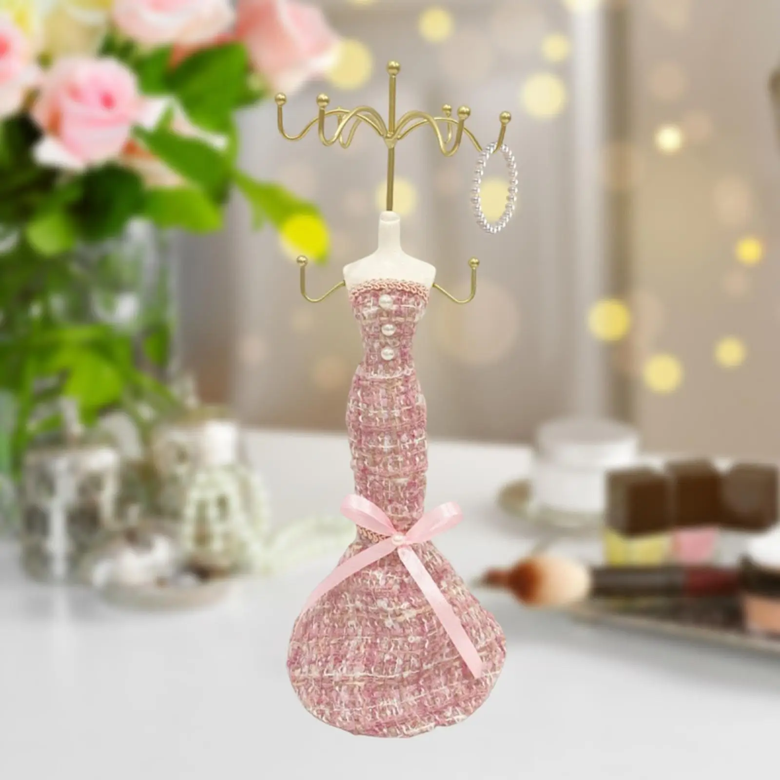 

Model Dress Jewelry Display Stand, Chic, Compact, Jewelry Hanging Rack for Dresser, Jewelry Store Retail, Displays Shop Selling