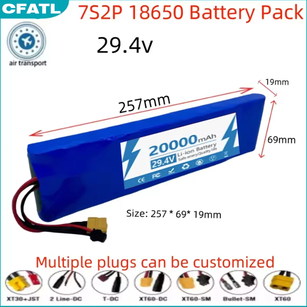 

NEW 7s2p 24V 20Ah 18650 Battery Lithium Ion Battery 29.4V 20000mAh for Electric Scooters Balancing Scooter