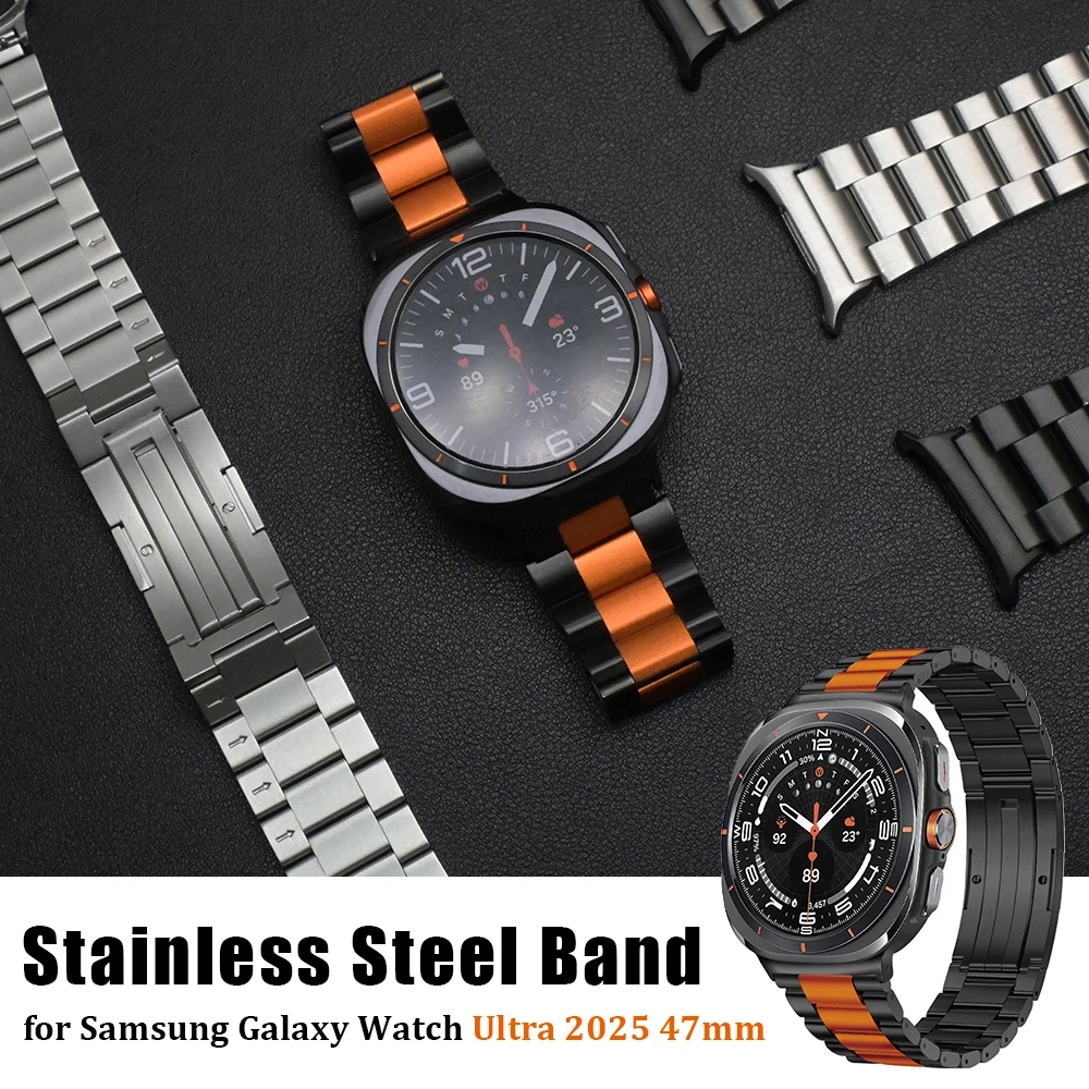 

Роскошный металлический ремешок для Samsung Galaxy Watch Ultra 2025 47 мм, без зазоров, из нержавеющей стали, для SAMSUNG GALAXY ULTRA 2024, браслет