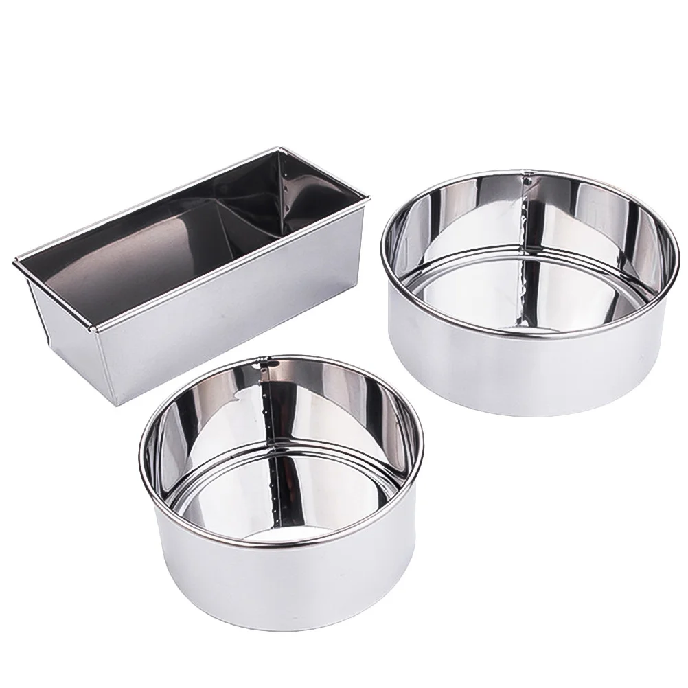 

3pcs Stainless Steel Cake Mold Mini Baking Molds For Dessert Cupcake Cheese Cake Portable Diy Bakeware Kitchen Tools Unique