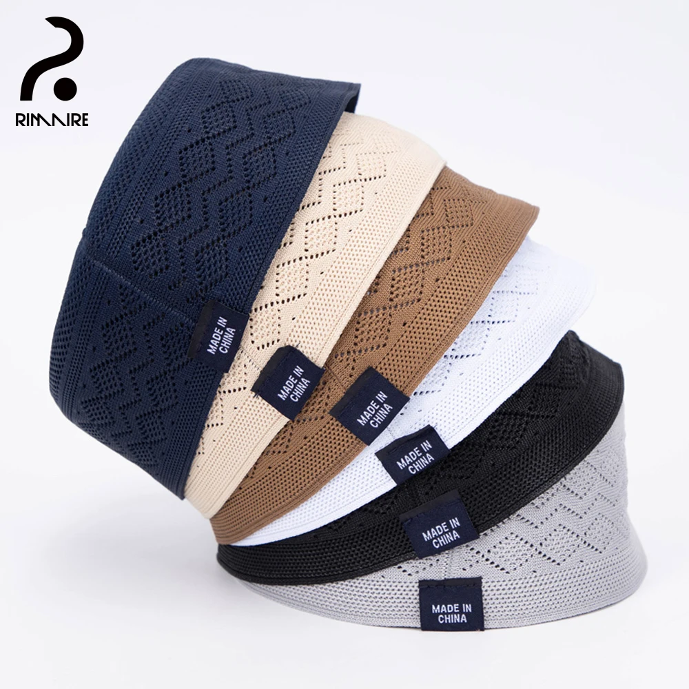

RIMAIRE 6 Colors Muslim Preyer Hats Fashion Solid Islamic Men Yarmulke Hat Newest Hair Cover Yarmulkes Causal Party Wholesale