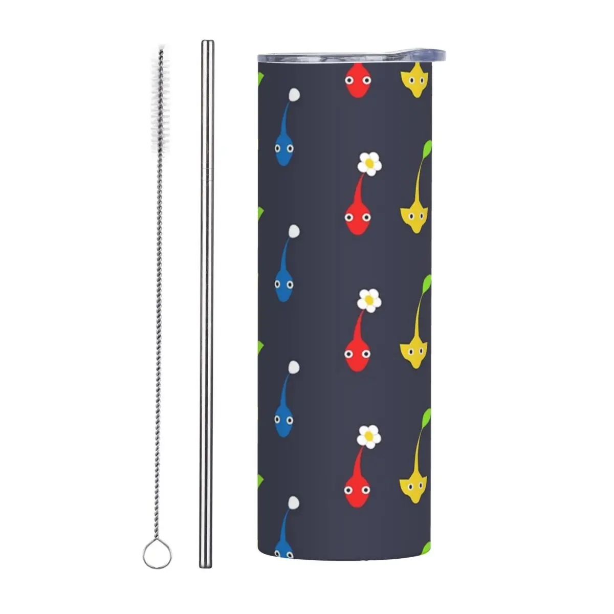 

Стакан Pikmin из нержавеющей стали, кружки с вакуумной изоляцией, термохолодная соломинка с крышкой, 20 унций