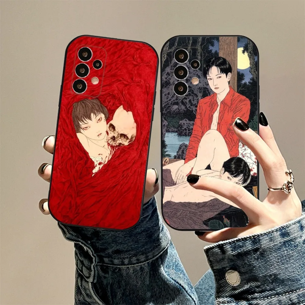 Artist Takato Yamamoto Phone Case For Samsung S24,23,23,22,30,21,10,9,Note20 Ultra,Lite,Ultra,5G,Plus,FE,Black Soft Case