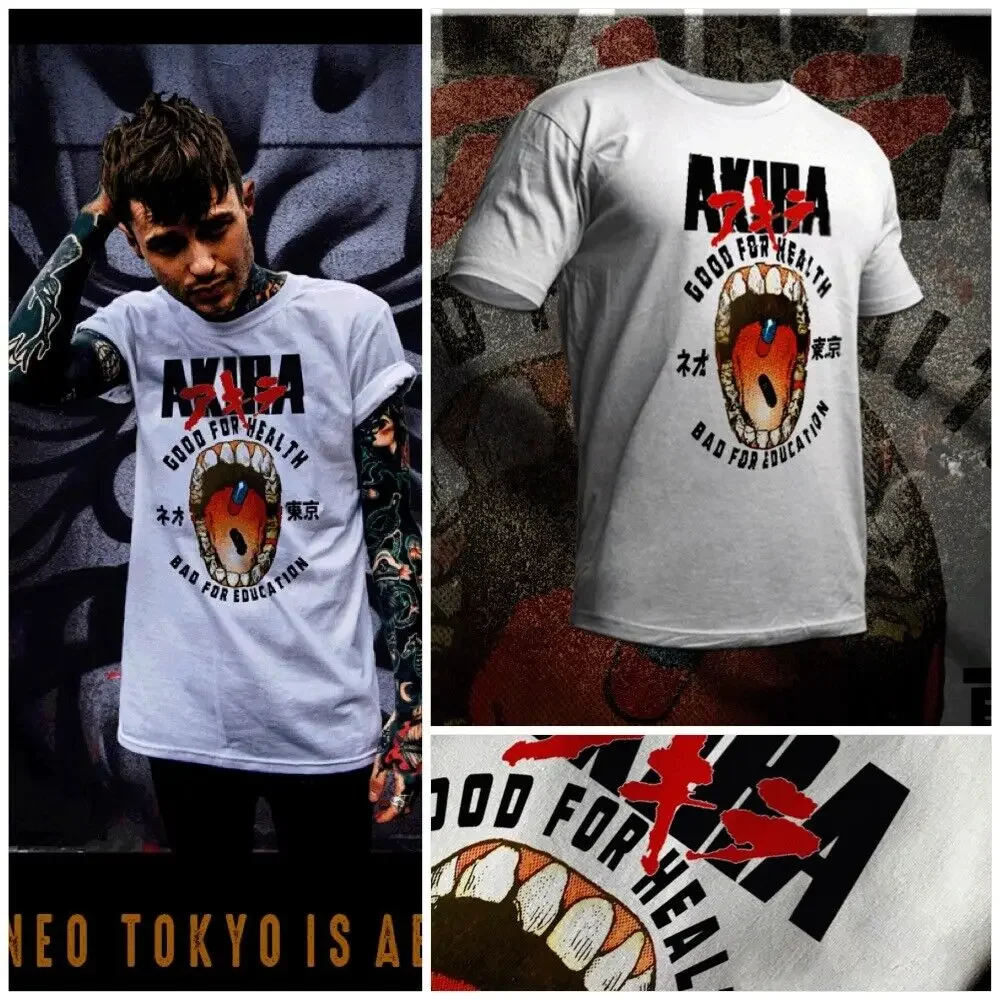Akira camiseta retro anime tetsuo pílula boa para a saúde neo tokyo tamanho S-2XL camiseta