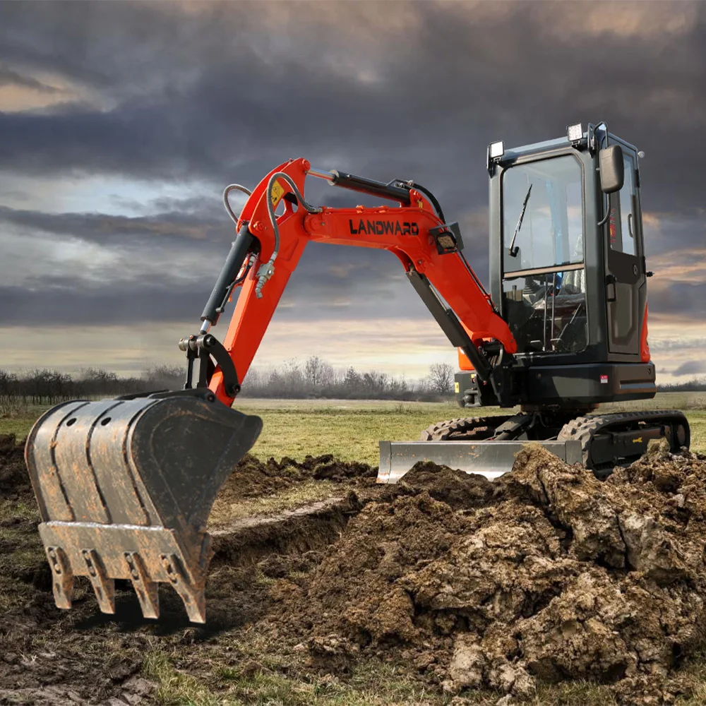 LANDWARD Excavator 2.5 Ton EPA Yanmar Engine Digger Farm Small Trench Digger 1 Ton 2 Tons Machine Price Mini Excavator Customize
