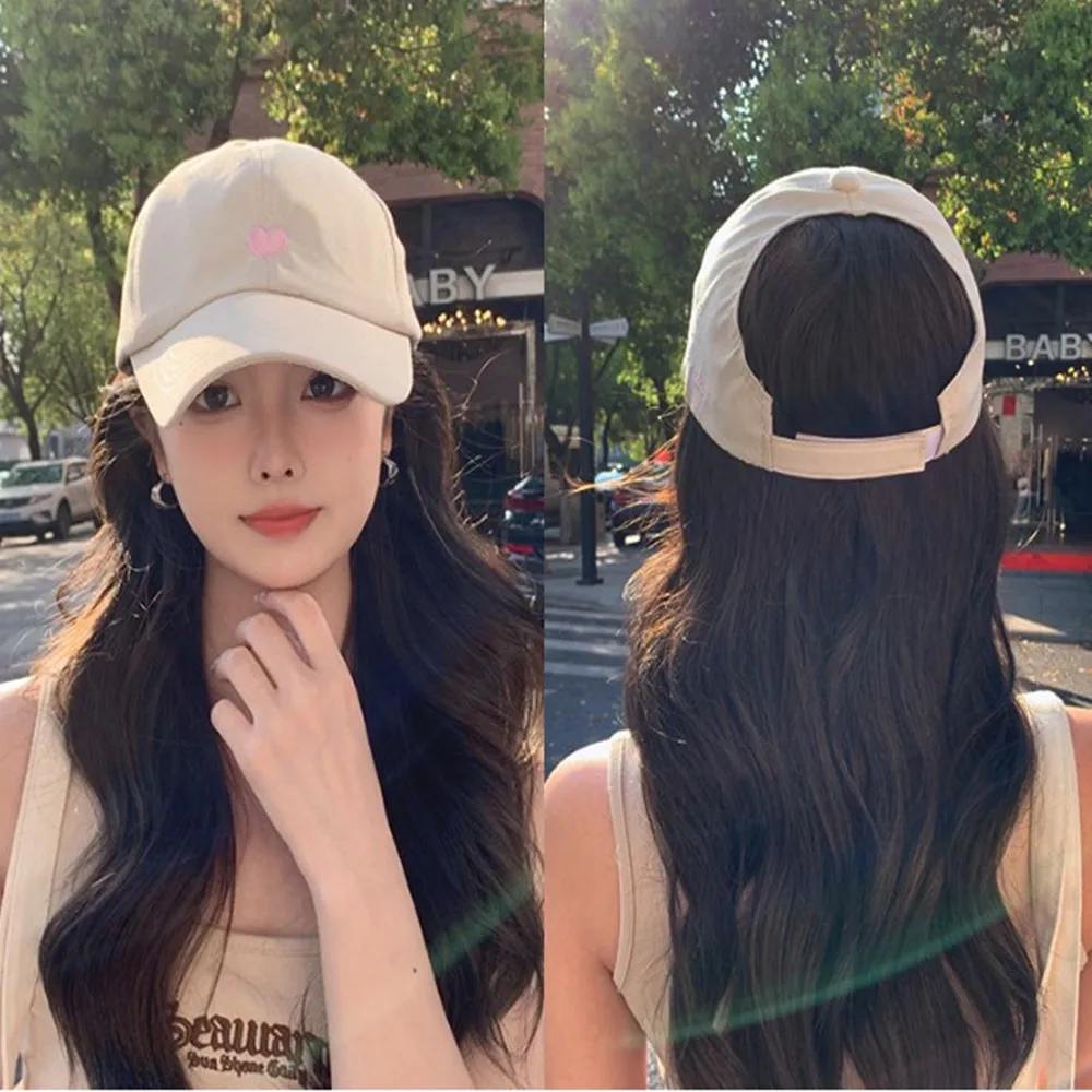 

New Heart Embroidery Baseball Cap High Ponytail Empty Tail Sun Hat Adjustable Breathable Summer Casual Women Outdoor Caps