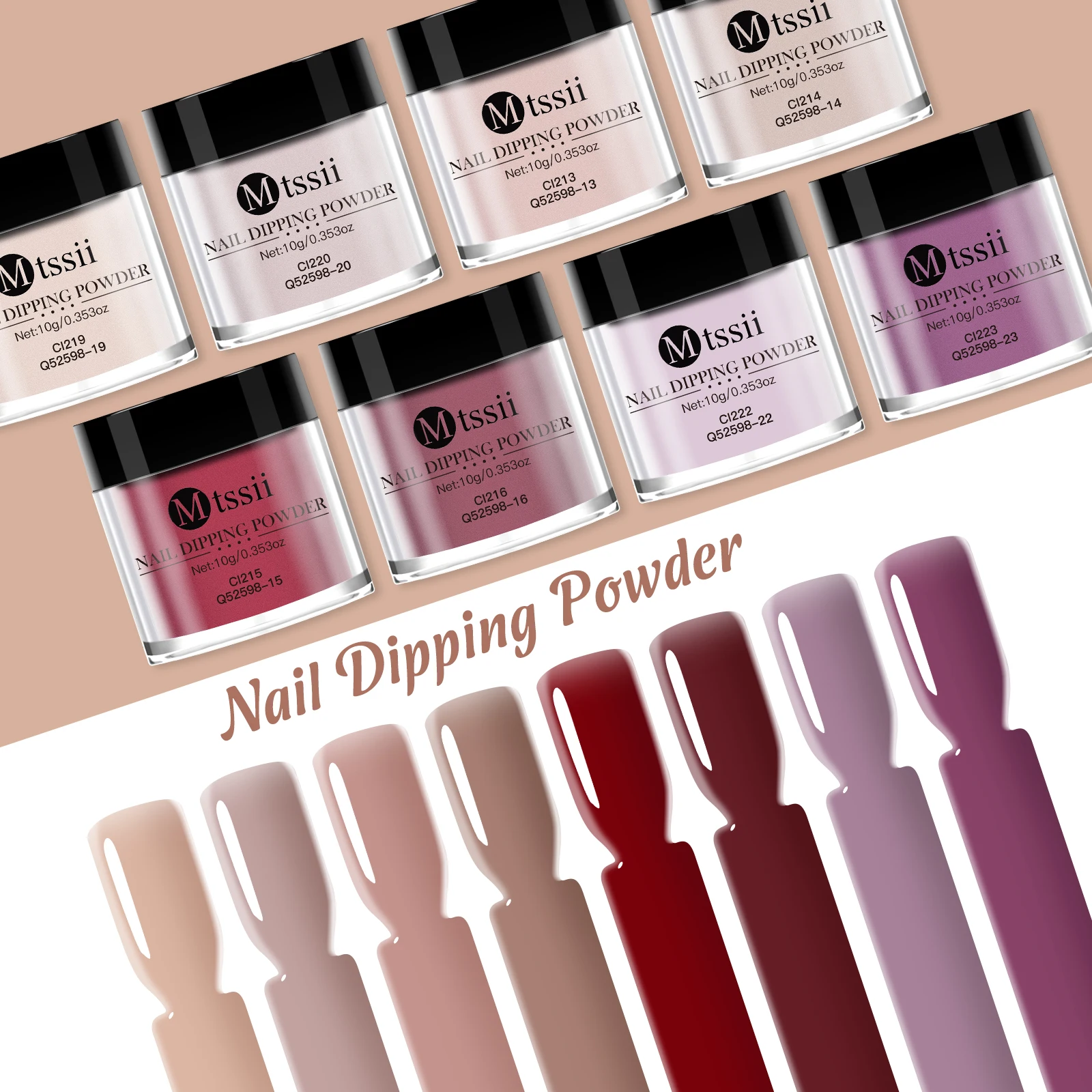 8 قطعة/المجموعة Mtssii مسحوق غمس الأظافر الاكريليك غمس مسحوق عدة تحتاج قاعدة سائلة/معطف فوقي المنشط الفن مانيكير HEMA/TPO الحرة #3