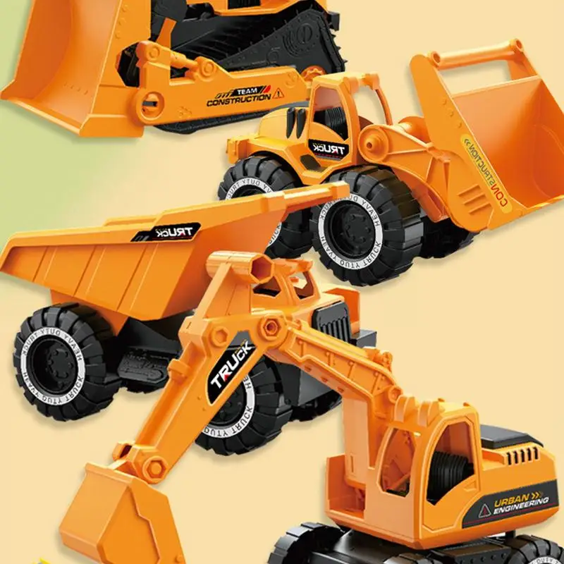 Friction Engineering Car Toy Excavator Bulldozer Boys Simulation Vehicle Toy Movable Swivel Joints Manual Shoveling Vehicles For