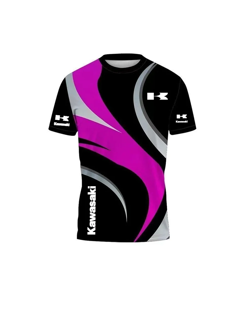 

New Kawasaki Sportswear Men's T-shirt 3D Printed Summer Sports Round Neck Casual Breathable Round Neck Top Short Sleeve
