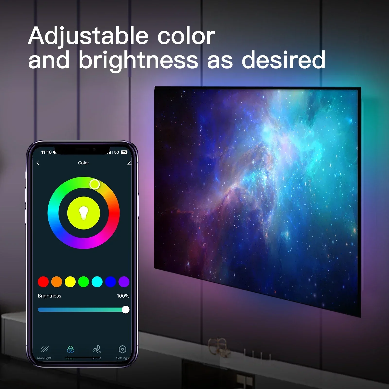 MOES Wi-Fi Smart Ambient Lighting TV Подсветка HDMI 2.0 Device Sync Box Светодиодные ленты Комплект Alexa Голосовое управление Google Assistant