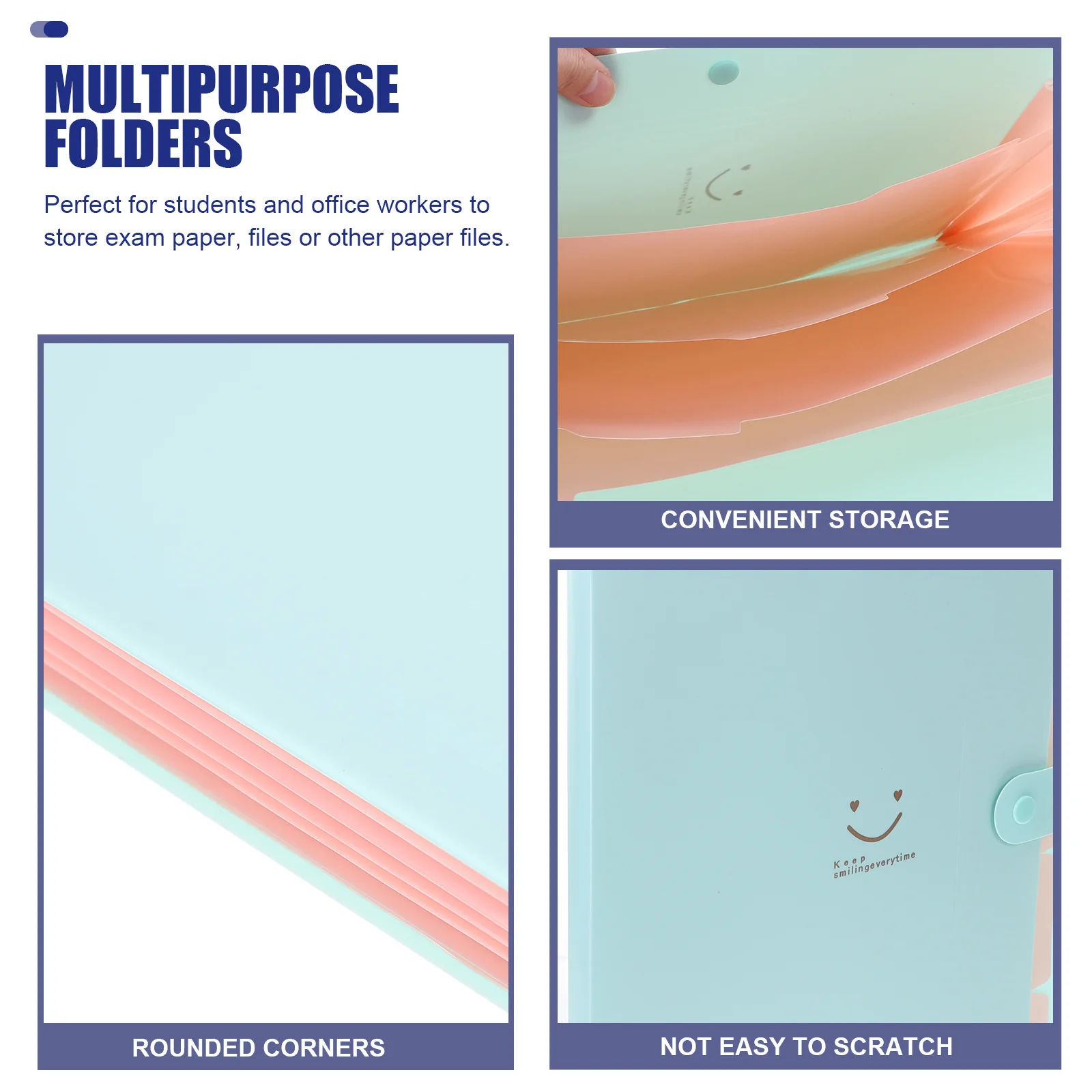 

Expanding File Folders A4 Size Snap Closure 5 Pockets Plastic Accordion Folder For Documents Organization Home Office