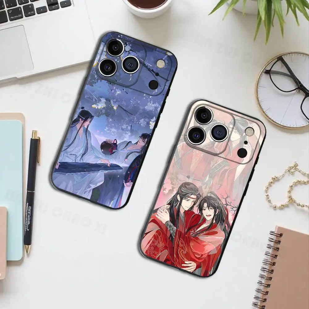 Mo Dao Wei Ying Lan Zhan Black Phone Case For IPhone 17 16 15 14 13 12 13 12 11 Pro Max Plus XS XR Silicone Soft Back Cover