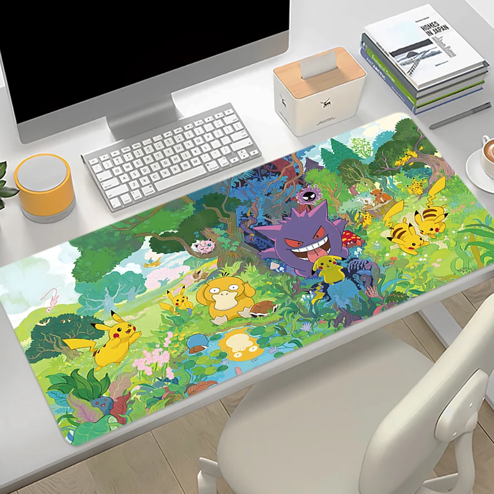 Mouse Pad Gamer Large Non-slip Rubber Base Keyboard Mouse Carpet Desk Mat Office PC Gaming Accessories P-Pokemon Kawaii Mousepad