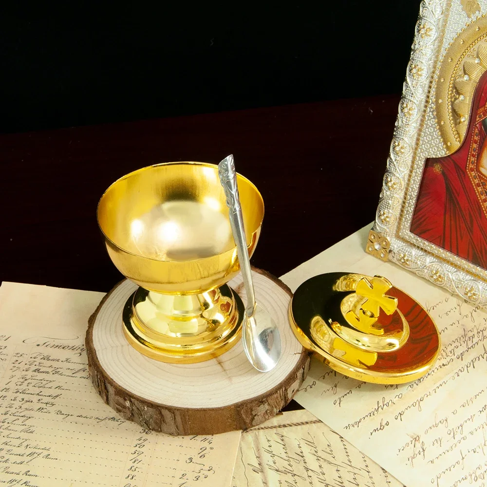 HTISOK Religiöse Kirchenrituale Vergoldete Kommunionskelche Messzubehör Zeremonielles Zubehör Legierungsmaterialien – Detail 3