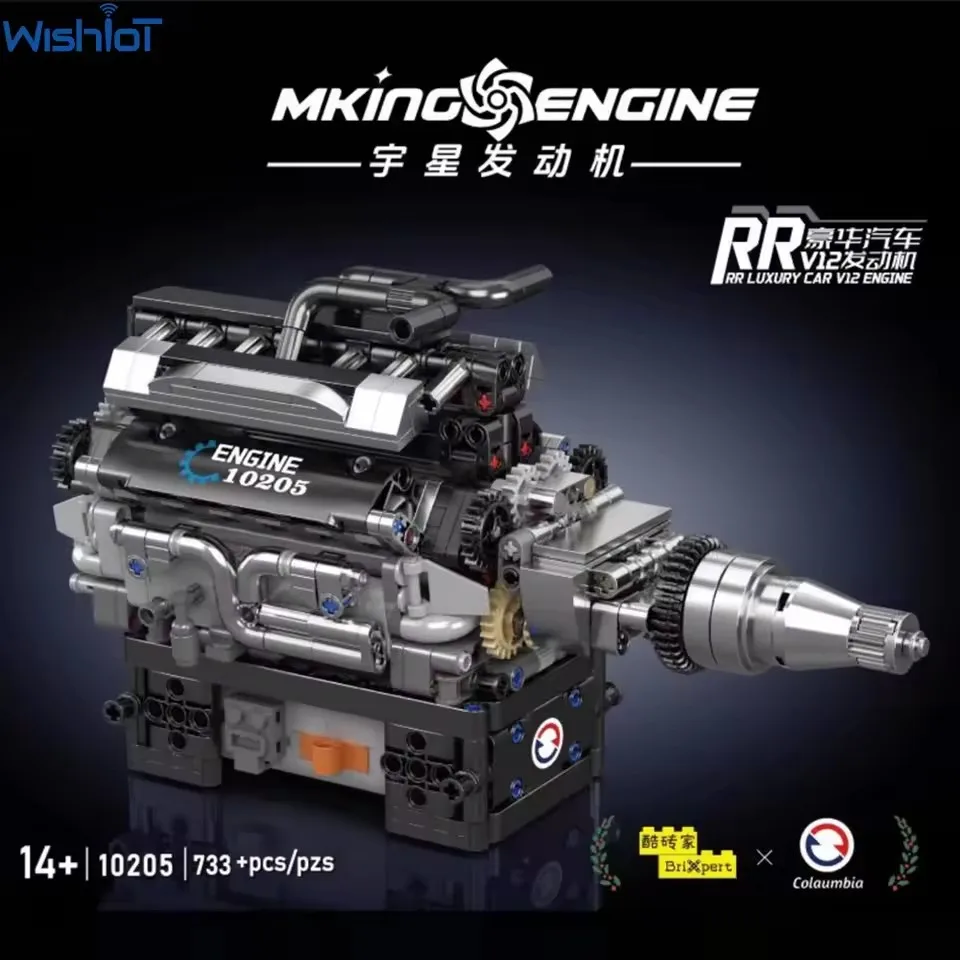 

Technical RR Luxury Cars V12 Engine Motorized Construction Set 10205 Building Blocks Toys Adults Children Gifts
