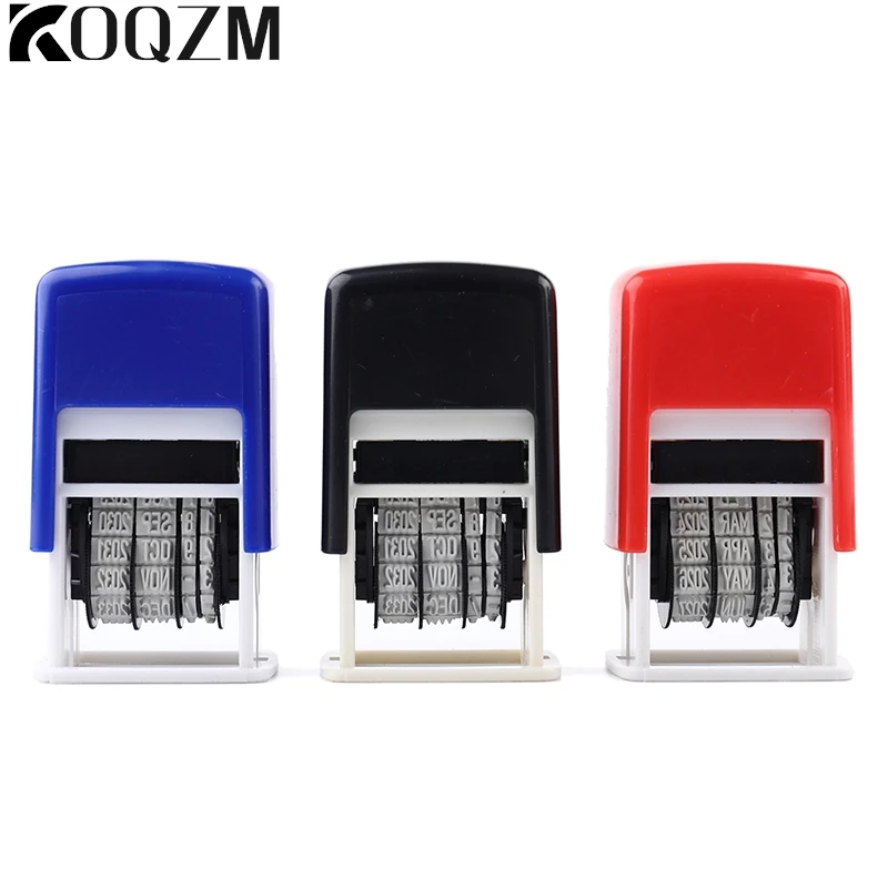Mini Auto Tinta Selos para Material de Escritório Embossing, Back Ink Data Stamp, DIY Grip Conta Conjunto Almofada De Tinta