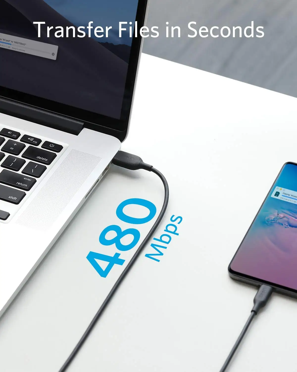 Câble Anker USB C 60 W 3 pieds Powerline III USB-C vers USB-C 2.0 Câble de chargeur pour téléphone MacBook